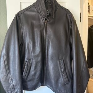 Eddie Bauer Men's Dark Brown Leather Jacket
